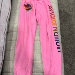 Aviator Nation Sweatpants- Neon Pink
